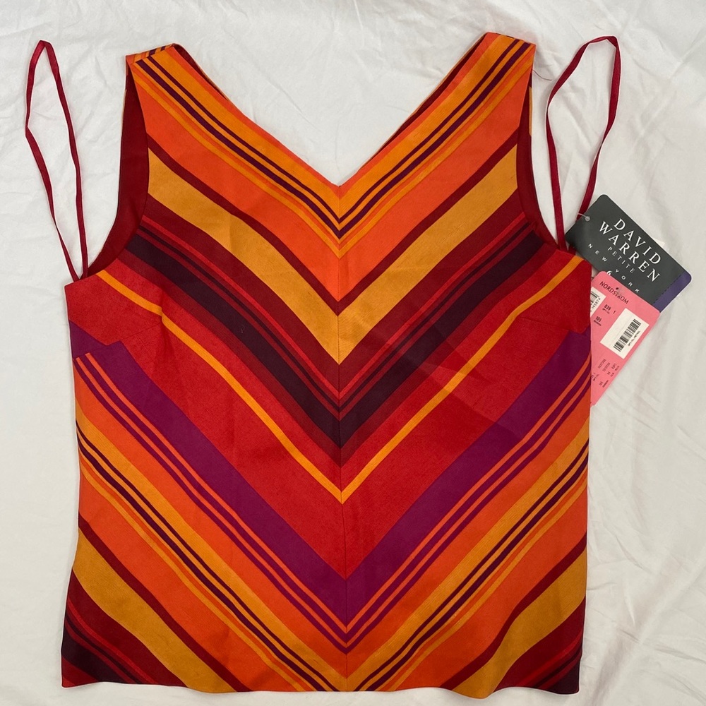 David Warren V Neck Sleeveless Top